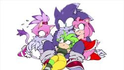 3girls amy_rose animated anthro anthro_on_anthro big_ass big_breasts big_penis blaze_the_cat bodily_fluids collar comic comic_dub cowgirl_position cum doggy_style dominant_male ear_piercing fellatio french_kissing fur harem kissing leash leash_pull longer_than_one_minute male_penetrating_female quavernsfw sonic_(series) sonic_the_hedgehog sonic_the_werehog submissive_female surge_the_tenrec tagme vaginal_penetration video