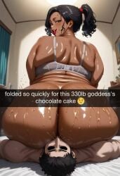 ai_generated ara_ara ass_focus ass_tease back_view bbw bbw_mom big_butt brown brown_female caption chubby daballsman dark-skinned_female desi_female dialogue dumptruck_ass facesitting femblacked gigantic_ass ginger_female goon_caption huge_ass huge_butt illustrious_(stable_diffusion) indian_female malepov massive_ass mature_female milf older_female pov sabah_(daballsman) south_asian_female teasing teasing_viewer teasing_with_butt wide_hips