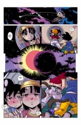 1boy 1girls blush dragon_ball dragon_ball_gt eclipse female female_masturbation male masturbation mind_control mister_d page_1 pan_(dragon_ball) saiyan saiyan_tail son_goku son_goku_(young) space spaceship tail young