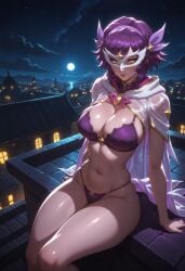 ai_generated large_breasts league_of_legends lingerie quinn sexy sexy_pose skindentation star_guardian_quinn