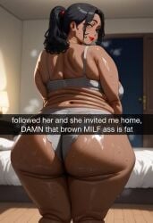 ai_generated ara_ara ass_focus ass_tease back_view bbw bbw_mom big_butt brown brown_female caption chubby daballsman dark-skinned_female desi_female dialogue dumptruck_ass gigantic_ass ginger_female goon_caption huge_ass huge_butt illustrious_(stable_diffusion) indian_female malepov massive_ass mature_female milf older_female pov sabah_(daballsman) south_asian_female teasing teasing_viewer teasing_with_butt wide_hips