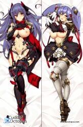 2girls android areolae bare_shoulders blush breasts closed_mouth commission cuddly_octopus dakimakura dual_persona elbow_gloves eyebrows_visible_through_hair female gloves hand_on_chest hand_on_own_chest highres large_breasts long_hair looking_at_viewer lying maid maid_headdress multiple_females multiple_girls multiple_persona navel nintendo nipples nude nude_female open_mouth orange_eyes poppi_(xenoblade) poppi_qt_(xenoblade) poppi_qtpi_(xenoblade) purple_hair smile tagme thighhighs thighs tony_guisado very_long_hair xenoblade_(series) xenoblade_chronicles_2