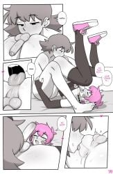 2d 2d_(artwork) 2d_artwork analingus barely_clothed black_nails dominant_female dross english_text female_rimming_male femboy femboysub femdom focus_on_ass focus_on_penis foreskin goth_femboy kissing_anus kissing_ass licking_ass male/female naked_female pink_hair rimjob rimming rimming_male roxanne_(dross) short_hair short_hair_female submissive_male taylor_(dross) tomboy uncut