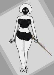 1female 1girls black_body breasts bug bug_girl gray_nipples holding_weapon hollow_knight hollow_knight:_silksong hollow_knight_(franchise) insect_girl insects lace_(hollow_knight) lace_(hollow_knight:_silksong) nipples no_ai silentdude01 small_boobs small_breasts solo_female thick_thighs torn_clothing vagina video_games