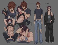2boys 2penis bindi binding blowjob boys brown_hair cum cyber_d1e gay green_eyes kidnapped mouth oc open_mouth penis piercing piercings reference_image sadism sex sketch sketch_page yaoi