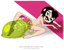 2girls black_hair blue_eyes blush breasts creature female freckles hotel_transylvania licking looking_at_another mavis_dracula moustache multiple_girls nail_polish naked nipples nude nude_female pink_hair pleasure_face ponytail pussy see-through short_hair slime slime_girl spread_legs vampire wendy_blob yuri