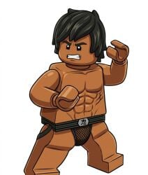 ai_generated cole_(ninjago) gay jockstrap jockstrap_only lego male male_only ninjago underwear