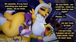 16:9 2026 3d_(artwork) 4k absurd_res age_difference anthro areola bacn bandai_namco bed bedroom big_breasts blender_(artwork) blender_cycles_(artwork) blush bodily_fluids breasts canid canine claws cum detailed_background dialogue digimon digimon_(species) digital_media_(artwork) dominant dominant_female duo english_description english_text erection female fingers fox furniture genital_fluids genitals hair hi_res huge_breasts humanoid_genitalia humanoid_penis hyper hyper_breasts incest_(lore) lying male male/female mammal mother_(lore) mother_and_child_(lore) mother_and_son_(lore) nipples nude older_female on_bed open_mouth parent_(lore) parent_and_child_(lore) parent_and_son_(lore) penile penis precum renamon renamon_(bacn) requesting sex_request smile son_(lore) speech_bubble tail teeth text thought_bubble white_body widescreen yellow_body younger_male