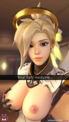 3d animated areolae blender blue_eyes breast_grab breasts female female_only inviting_to_suck looking_at_viewer mercy miaw34 nipples no_sound overwatch solo tagme video