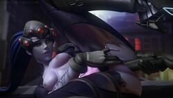 3d animated blue_hair breasts dildo female fpsblyck king's_row_(map) masturbation nipples no_sound overwatch ponytail purple_skin pussy sex_toy solo tagme vaginal_insertion video widowmaker