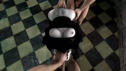 1girls 2boys 3d animated breasts deepthroat fellatio female fingering leotard male nier nier:_automata nipples no_sound oral pov shorter_than_10_seconds source_filmmaker tagme threesome vicesfm video yorha_2b