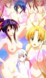 6+girls 7girls akeno_himejima asia_argento big_breasts blue_hair demon_girl high_school_dxd koneko_toujou multiple_girls screencap screenshot shidou_irina take_your_pick tnk_(company) xenovia_quarta