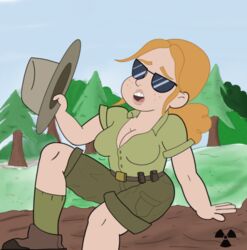 breasts cleavage female female_only human park_ranger ranger_tabes shawnlabomb solo we_bare_bears