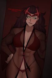 1girls 2d abs big_breasts breasts cleavage female female_only jso looking_at_viewer marvel marvel_comics marvel_rivals scarlet_witch scarlet_witch_(marvel_rivals) thick_thighs wanda_maximoff