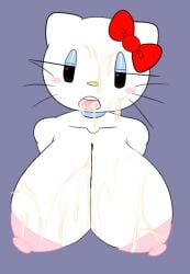 breasts cum hello_kitty hello_kitty_(character) hello_kitty_(series) naked sanrio savagensfw white_body white_fur