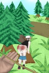 dark-skinned_male figging georm hilda_(pokemon) pokemon punishment punishment_spanking shorts shorts_down spanking spanking_ass spanking_marks whipping whipping_marks