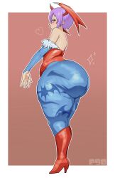 1girls ass bottom_heavy darkstalkers female female_only gigantic_ass huge_ass lilith_aensland plok902 standing