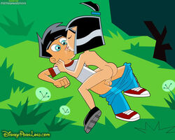 alpha_male back black_hair blue_eyes breasts canon_couple cartoonworkxxx closed_eyes creampie cum cum_in_pussy cum_inside danny_fenton danny_phantom disneypornland.com female grass interspecies licking male nickelodeon nipples nude on_top outside pants pants_down penis sam_manson sex shirt short_hair tongue