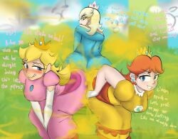 fart fart_bukkake fart_cloud fart_contest fart_everywhere fart_fetish farting fat_ass mario_(series) meonsausage nintendo princess_daisy princess_peach princess_rosalina super_mario_bros. thick_ass