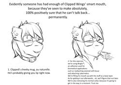 absurd_res clipped_wings_(oc) collar comic equine eyewear glasses glue hi_res horse krd male male_only mammal monochrome my_little_pony permanent permanent_bondage piercing pony solo story