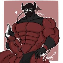 bara big_penis cumshot demon demon_horns demon_tail gay lustfulsai smithsvfx solo veiny_penis