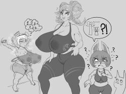 3girls ? alternate_body_type alternate_breast_size armpits ass big_ass big_breasts big_butt breasts breasts_bigger_than_head bubble_butt closed_eyes clothing confusion curvaceous curvy curvy_figure female female_only fully_clothed grey_background greyscale huge_ass huge_breasts hunkhanks larger_female league_of_legends long_hair monochrome mostly_clothed oerba_yun_fang open_mouth poppy pubic_hair pussy_juice pussy_juice_drip pussy_juice_drip_through_clothes pussy_outline riot_games shadow_(lol) short_hair shortstack size_difference smaller_female sweat sweating sweaty sweaty_armpits sweaty_body sweaty_breasts sweaty_thighs tagme thick_thighs tristana vex_(league_of_legends) voluptuous voluptuous_female wide_hips workout workout_clothes yoga_pants yordle