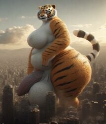 ai_generated anthro_female bbw dreamworks furry futanari giant_female giantess intersex kung_fu_panda master_tigress perchance_ai