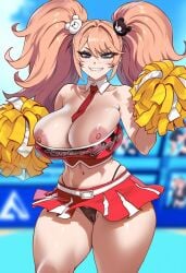 ai_generated big_breasts cheerleader danganronpa junko_enoshima microskirt panties thick_thighs