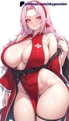 1female 1woman 2025 ai ai_assisted ai_generated anime anime_girl anime_style arstist_name bare_shoulders blush breast_focus breasts breasts_focus china_dress chinese_clothes cleavage cleavage_cutout clothing_cutout covered curvy dress earrings female female female_focus female_only forehead hairband hand_up hi_res high_quality high_resolution highres huge_breasts jewelry large_breasts long_hair long_sleeves longsleeves looking_at_viewer naruto naruto:_the_last naruto_(classic) naruto_(series) naruto_shippuden navel no_panties orange_eyes parted_bangs parted_lips patreon patreon_logo patreon_username pelvic_curtain pink_hair red_dress red_hairband sakura_haruno sash seductive seductive_look seductive_pose sideboob simple_background skypassion smile solo solo_focus stable_diffision thick_thighs thigh_strap thighs watermark white_background wide_hips wide_sleeves