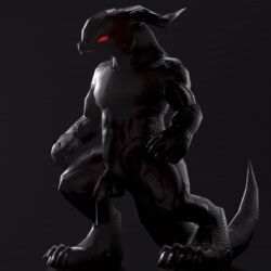 3d animated black_background cum dragon dripping loop low-poly male male_only penis simple_background solo standing whatcanisay