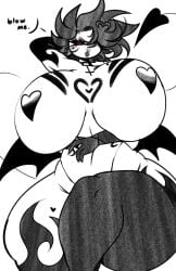 1girls big_breasts big_thighs fangs huge_breasts massive_breasts pasties smolmarble sya(smolmarble) thick thick_thighs