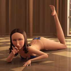 1girls 20th_century 20th_century_fox 20th_century_studios ai_generated bikini brown_eyes brown_hair civitai d3rmal dreamworks dreamworks_animation hand_gesture jay_ward_productions legs_up lisa_del_giocondo long_hair looking_at_viewer mona_lisa mr._peabody_and_sherman museum naughty_face rocky_and_bullwinkle seductive_look sexy solo wanting_sex