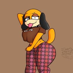 big_ass big_breasts breasts bubble_butt dannyboiiii duck_hunt duck_hunt_dog female flare_pants forbidden_pants furry huge_ass huge_breasts huntress_(lewdewott) tagme thick_thighs wide_hips