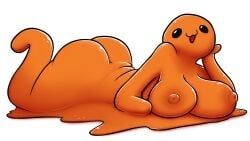 2018 :3 alpha_channel ass big_breasts big_butt black_eyes breasts digital_media_(artwork) female goo_creature hi_res keadonger looking_at_viewer lying nipples not_furry nude scp-999 scp_foundation shaded simple_background slime solo transparent_background what