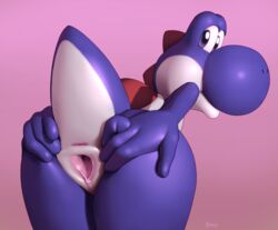 2017 ass dinosaur female mario_(series) nintendo nude pienji presenting pussy solo video_games yoshi