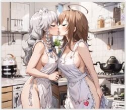 2milfs 2women ai_generated flirting grayfia_lucifuge high_school_dxd kissing kitchen lesbian_couple lesbian_kiss lesbian_sex lovers seductive venelana_gremory yuri yuri yuri