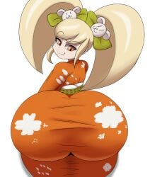 1girls ass ass_focus big_ass big_butt blonde_female blonde_hair brat bubble_ass bubble_butt commission commission_art commissioner_upload crease creases danganronpa dumptruck_ass fat_ass huge_ass huge_butt kimono looking_at_ass looking_back mechspazer saionji_hiyoko shortstack smug smug_face smug_grin spankable_ass thick_ass thick_thighs