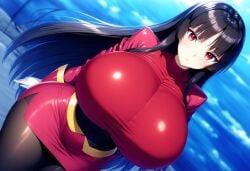 ai_generated alternate_body_type alternate_breast_size big_breasts black_hair breasts game_freak gigantic_breasts huge_breasts large_breasts long_hair minmin nintendo pokemon pokemon_(franchise) sabrina_(pokemon)