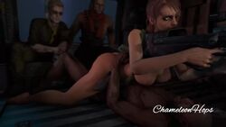 3d animated chameleonhops dark-skinned_male dark_skin female firearm gun human interracial kazuhira_miller male metal_gear_solid multitasking no_sound pale_skin penetration quiet_(metal_gear) revolver_ocelot rifle sex straight tagme video weapon