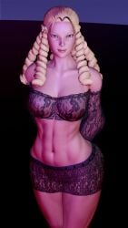 3d adnarimydeth blonde_hair busty capcom female female_focus female_only hourglass_figure karin_kanzuki lingerie long_hair pinup pinup_pose street_fighter street_fighter_v tagme wide_hips