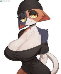 1girls :3 anthro ass ass big_ass big_breasts big_thighs blush breasts cat_ears cat_girl cat_tail catgirl cooliehigh feline female female_focus female_only fortnite fur furry gigantic_breasts huge_breasts humanoid jacket looking_at_viewer meow_skulls_(fortnite) solo tagme thick_hips thick_thighs thighs yellow_eyes