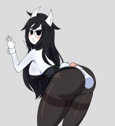 black_hair bunnysuit buttjob dog_ears glasses homestuck hot_dogging jade_harley long_hair phasmomo