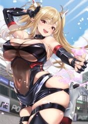 1girls 2020s 2024 2d 2d_(artwork) ass_visible_through_thighs ayamo_kaoru belt big_breasts big_thighs black_choker blonde_hair blush breasts choker cleavage elbow_gloves female female_focus female_only fingerless_gloves hair_ornament heart hi_res high_heel_boots highres hips horny huge_breasts large_breasts large_thighs latex latex_clothing latex_elbow_gloves latex_legwear latex_suit latex_thighhighs light-skinned_female light_skin long_hair looking_at_viewer numako_(pizza_kanon) original original_character pointy_ears race_queen see-through see-through_clothing skindentation smile smiling solo solo_female solo_focus thick thick_thighs thigh_gap tight_clothing twintails white_high_heels white_high_heels_boots wide_hips