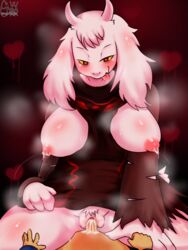 alternate_universe boss_monster caprine cum cum_in_pussy cum_inside frisk goat human lactation mammal toriel toriel_(underfell) underfell undertale undertale_au undertale_fanfiction video_games wonkake