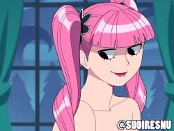 animated bed female female_only lipstick nude one_piece perona pink_hair striped_legwear suoiresnu tagme twintails