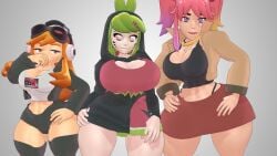 3d 3girls beanie clothed clothed_female clothes clothing female female_only glitch_productions hairclip human_meggy kabalmystic kapp-99 meggy_spletzer melony_(smg4) mikumikudance necklace saiko_bichitaru_(smg4) smg4 youtube