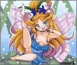 1girls 2020s 2023 blonde_hair breasts censored faerie_(seiken_densetsu_3) fairy fairy_wings female flashing green_eyes happy leg_lift long_hair looking_at_viewer medium_breasts nipples png presenting_breasts presenting_pussy pussy seiken_densetsu seiken_densetsu_3 solo trials_of_mana v wings