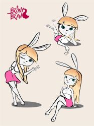 1girls anthro blonde_hair blue_eyes brony_bran bunny_ears bunny_girl bunnygirl furry_ears furry_female furry_only pose posing skirt