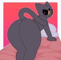1boy 2d 2d_animation absurd_res all_fours animated anthro anthro_only ass ass_focus bed bedroom_eyes big_ass big_eyes black_body black_fur digital_media_(artwork) domestic_cat felid feline fur furry girly gradient_background half-closed_eyes javi_(k1ko) jiggle jiggling_ass k1ko looking_back loop male male_only mammal on_bed presenting presenting_hindquarters raised_tail rear_view seductive shaking_butt short_playtime simple_background smile solo tail thick_thighs wide_hips yellow_sclera