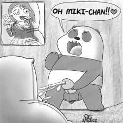 absurd_res bodily_fluids body_pillow cartoon_network cum dakimakura ejaculation furry genital_fluids hi_res male miki-chan_(wbb) panda_(wbb) pillow queefofspades toony we_bare_bears